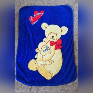 Blue Teddy Bear Blanket